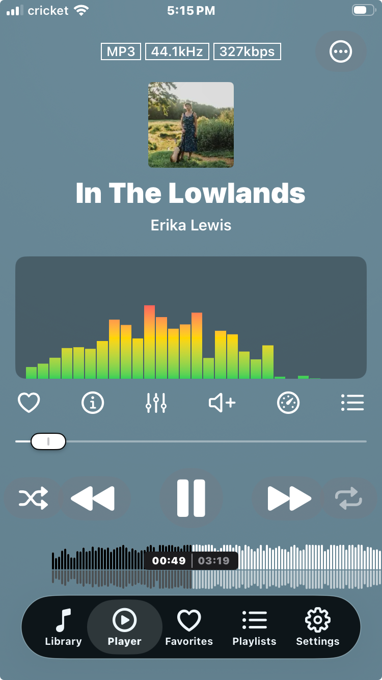 Anywhere music player - Vertical Bar Spectrum Analyzer